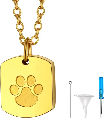 Vista 19 de Richsteel Collar de urna para cenizas, joyería de cremación, colgante de recuerdo conmemorativo con cadena
