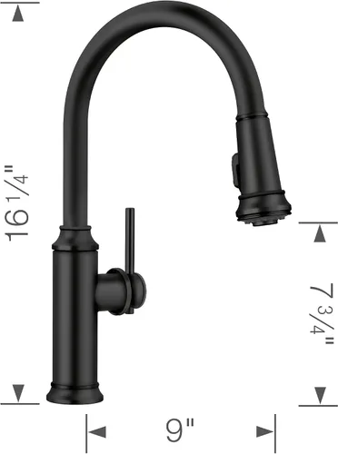 Vista 2 de Empressa - Grifo de cocina desplegable (1.5 GPM, color negro mate)
