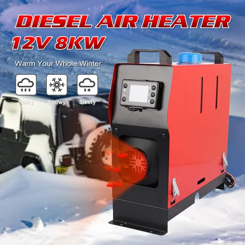 Vista 5 de Calentador de aire diesel de 12 V 8000 W, calentador de estacionamiento todo en uno, calentador diesel, con control remoto/monitor LCD