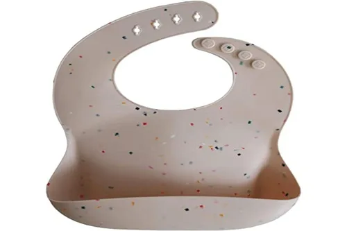 Vista 42 de Mushie - Babero de silicona para bebé, ajustable y resistente al agua (abejas) De 4 a 24 meses, lavable a máquina, correa ajustable