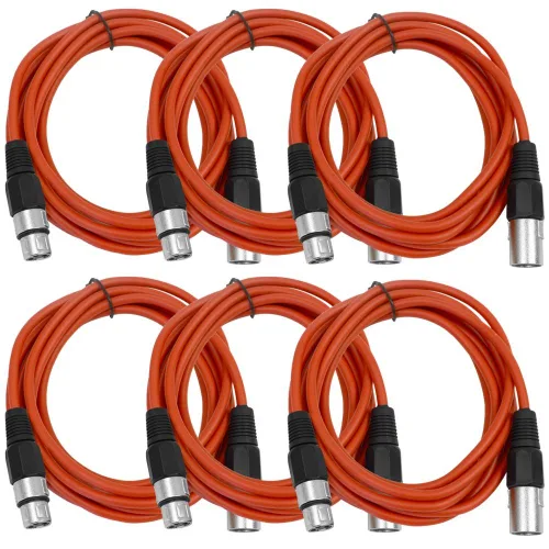 Vista 14 de SEISMIC AUDIO - SAXLX-2 - Paquete de 6 cables de conexión XLR macho a XLR hembra de 2 pies - Equilibrados - Cables de conexión de 2 pies