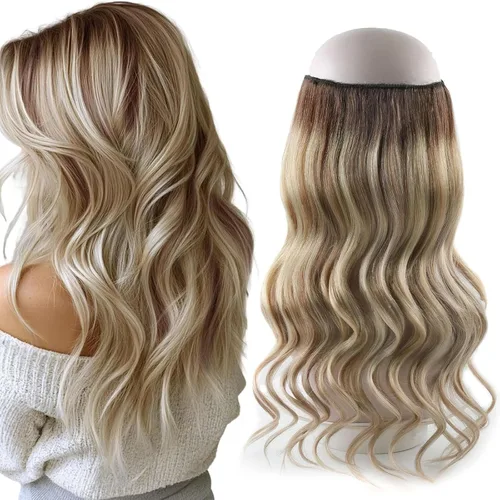 Vista 11 de Sassina Extensiones de Cabello con Alambre Invisible Cabello Humano Real con Alambre Transparente Tamaño Ajustable Clips Seguros Naturales Liso