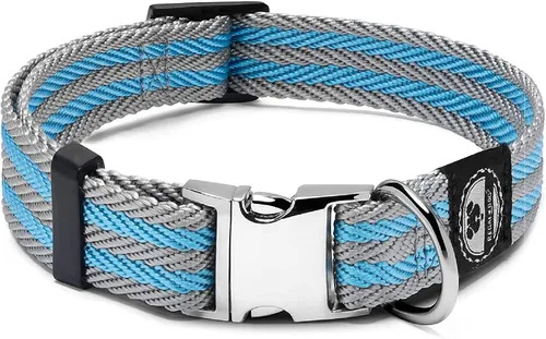 Vista 11 de Regal Dog Products Collar grande para mascotas con hebilla grabada personalizada, collares de sarga duraderos para perros pequeños, collares