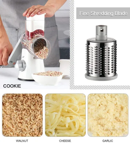 Vista 4 de Ourokhome Rallador rotativo Limón Zester - Rallador de queso de acero inoxidable para frutas, verduras, limón, cirtus