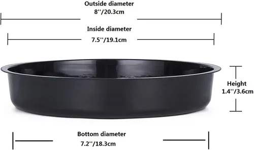 Vista 2 de Idyllize 5 piezas de bandeja de goteo de plástico negro de 8 pulgadas para macetas (8 pulgadas)