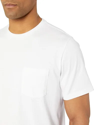 Vista 5 de Amazon Essentials Men's Slim-Fit Short-Sleeve Crewneck T-Shirt Aqua Blue/White