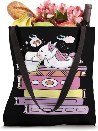 Vista 4 de Unicorn Book Reading Girl Reader Future Librarian - Bolsa de mano