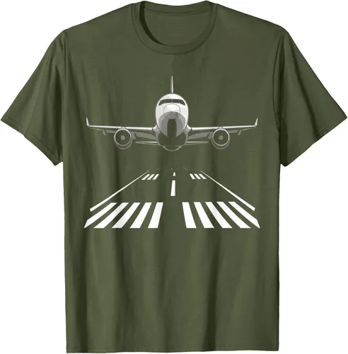 Vista 5 de Airplane Take Off Runway Pilot Jet T-Shirt Negro