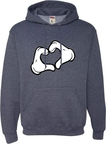 Vista 5 de Go All Out Mickey Heart Hands - Sudadera con capucha para hombre y mujer Negro