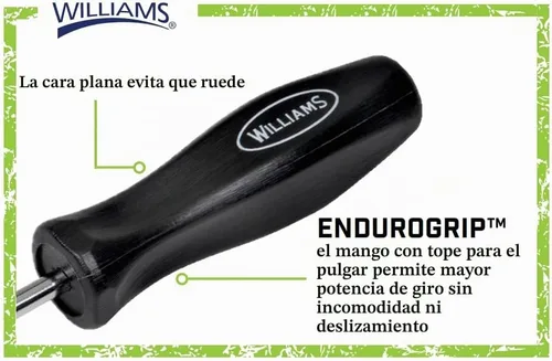 Vista 2 de Williams Juego de destornilladores Endurogrip de 5 piezas, ranuras Keystone, refuerzo hexagonal y Phillips, agarre cómodo que evita