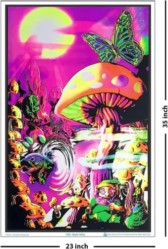 Vista 3 de Scorpio Posters Magic Valley - Póster de luz negra, flocado, 23 x 35 pulgadas