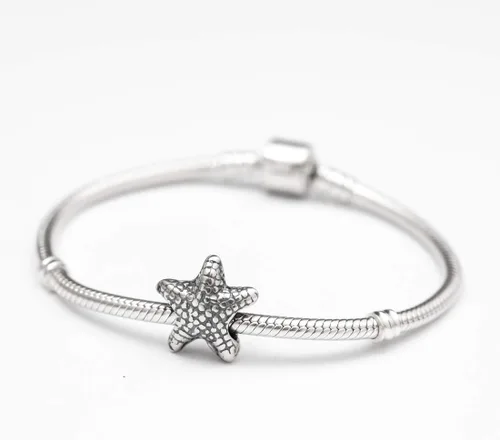 Vista 2 de Adabele 1 pieza auténtica de plata de ley 925 con dije de estrella de mar compatible concompatible con Pandora todos los demás europeos Charm