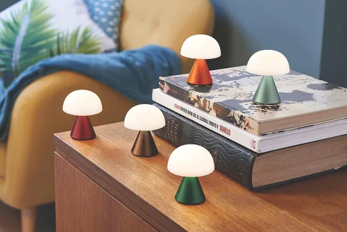 Vista 9 de Lexon Mina - Lámpara de Hongo Pequeña – Luz LED Portátil de Mesita de Noche para Dormitorios, Niños y Guardería – Recargable con 12h de Autonomía