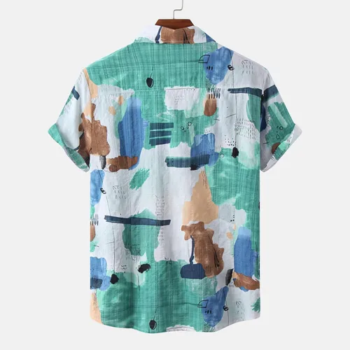 Vista 3 de Camisa hawaiana para hombre, de seda, genial, con gráficos, estilo casual, holgada, para playa, manga corta, verano, impresa, para vacaciones