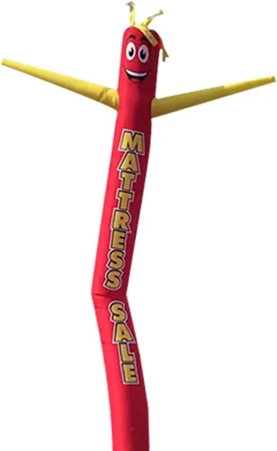 Vista 4 de Venta de colchón de 20 pies de alto, tubo inflable para hombre, marioneta de baile para publicidad al aire libre, solo bailarín de repuesto, rojo