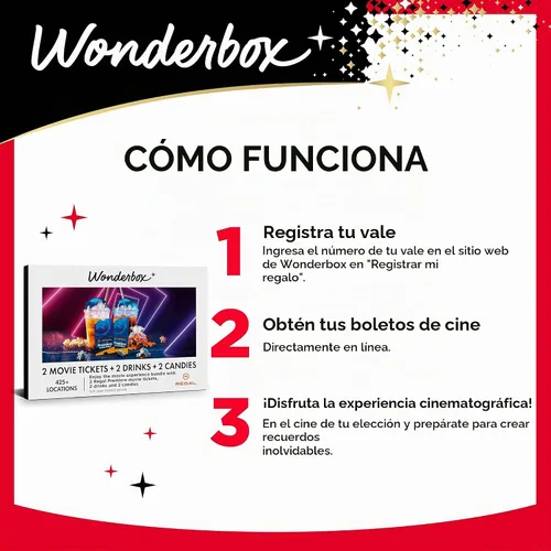 Vista 5 de Wonderbox - Experience Gift - Regal Movie – 2 Tickets, 2 Drinks & 2 Candies