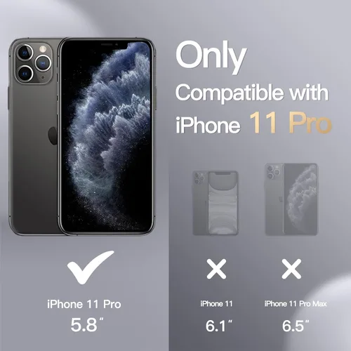 Vista 2 de JETech Funda de silicona para iPhone 11 Pro, color negro