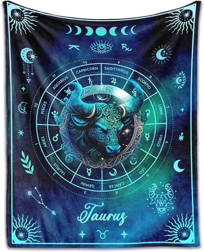 Vista 18 de Manta Acuario para Regalos, 40" x 30" Manta Rectangular de Franela del Zodiaco Acogedora, Regalo para Niños Niñas Adolescentes Mujeres Hombres