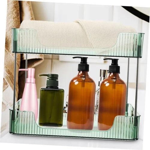 Vista 9 de Organizador de cajones de especias, estante de almacenamiento de doble capa, organizador de mostrador de baño, encimera de acero inoxidable