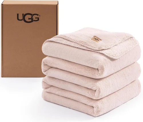 Vista 17 de UGG Whitecap Queen - Manta de forro polar de felpa, 90 x 90 pulgadas, color Azul