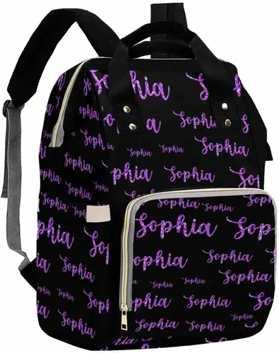 Vista 39 de Artsadd Bolsos para pañales personalizados con nombre, mochila monograma, regalos para baby shower, pattern 01, Tamaño único, Mochilas Daypack