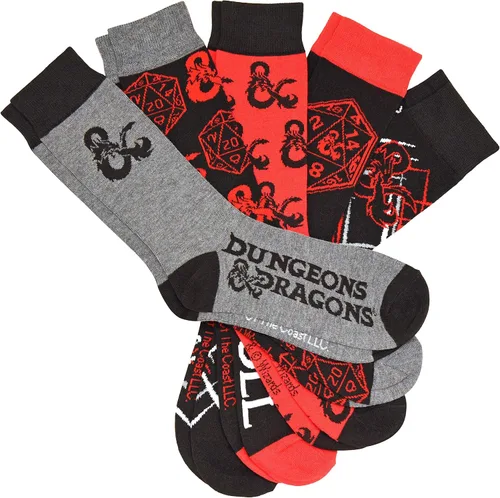 Vista 2 de Hyp Dungeons and Dragons D&D This Is How I Roll - Calcetines para hombre, paquete de 5 pares