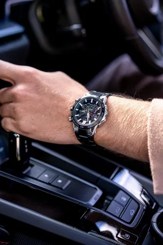 Vista 5 de Casio EQB-2000YDC-1AJF Modelo con diseño de brazo de suspensión Edificante Reloj enviado desde Japón modelo de septiembre de 2022, Blavk