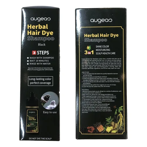 Vista 7 de Champú instantáneo para teñir el cabello a base de hierbas para cabello gris, 16.9 onzas líquidas, para mujeres y hombres, champú de tinte negro 3