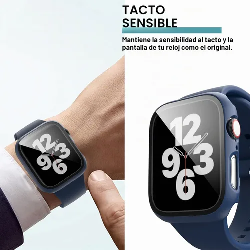 Vista 2 de Paquete de 6 fundas para Apple Watch de 1.575 pulgadas SE 6/5/4 con protector de pantalla Hard PC cover with HD highly responsive touch tempered