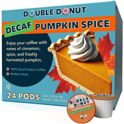 Vista 16 de Double Donut Coffee Cápsulas de café tostado oscuro descafeinado, café de mezcla extra atrevida, café de una sola porción para máquinas Keurig K
