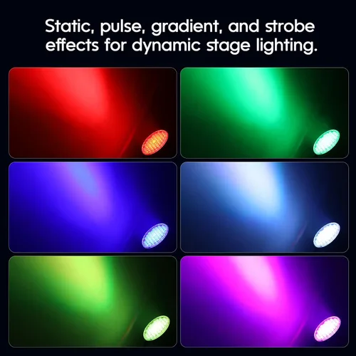 Vista 7 de BETOPPER - Luces par con control remoto, 54 x 3 W LED RGB 3-en-1 luces de escenario DMX luces de DJ, luces estroboscópicas y de lavado de brillo