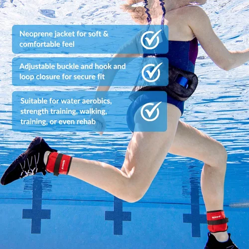Vista 5 de Sporti Fitness Ankle Weights Aqua Belt Pool Exercise for Women & Men