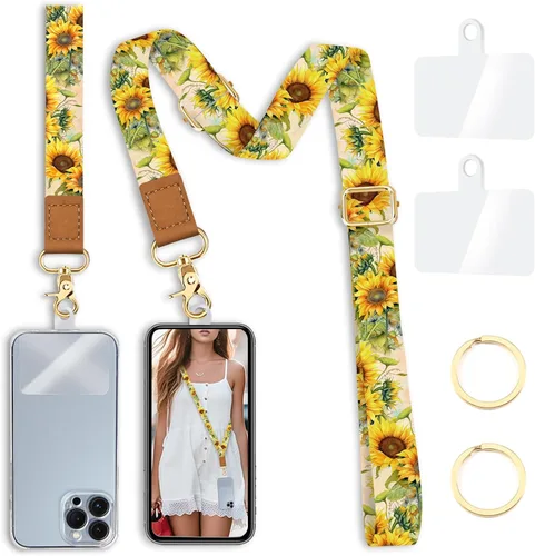 Vista 16 de Yonlevres Cordón para Teléfono con Correa de Muñeca Cruzada, Cordón para Teléfono Celular Be Kind para Alrededor del Cuello, Correa Ajustable
