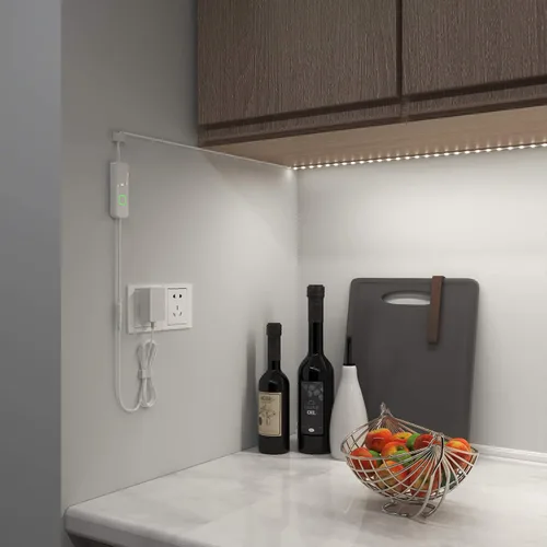Vista 4 de MYPLUS - Tira de luces LED de color blanco, 16.4 pies, luz diurna blanca de 6000 K, cinta de luces LED con 700 lúmenes regulables y 300 LEDs, tira