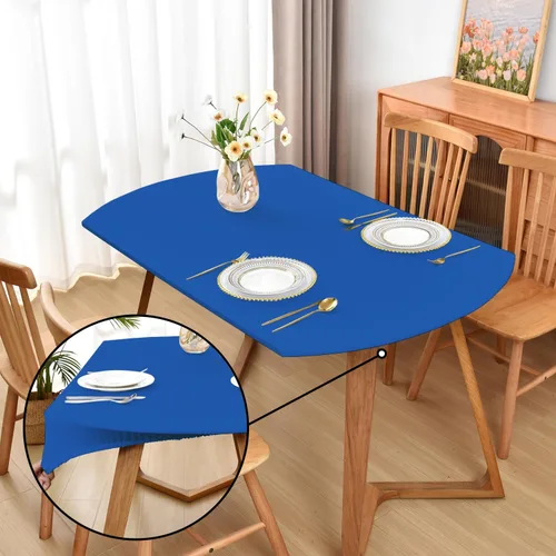 Vista 27 de Mantel ajustado blanco con elástico para mesas plegables de 48x48 pulgadas, manteles lavables y elásticos de elastano para mesas de cartas, manteles