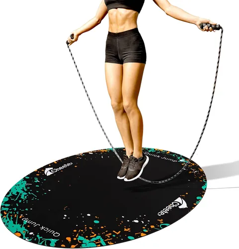 Vista 8 de 48"x36" (5mm) Jump Rope Mat, Workout Mats for Home Gym Flooring