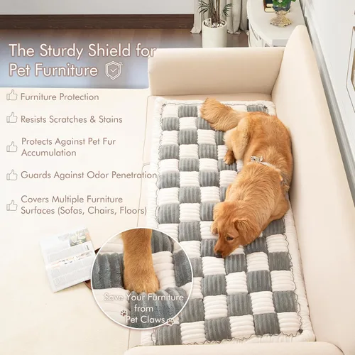 Vista 2 de Funda de sofá para sofá, funda de sofá modular para perros, funda de sofá, lavable, funda de cojín, manta de cama para mascotas, protector de Gris a