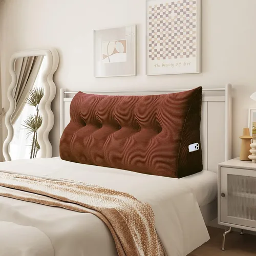 Vista 12 de Almohada de cuña para sentarse en la cama, almohada de lectura para adultos, soporte para respaldo, almohada de cabecero, sofá cama, cojín de Negro