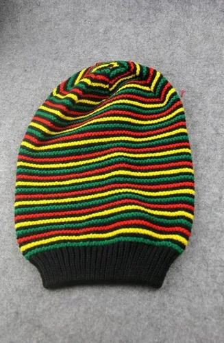 Vista 4 de ganesha Gorro de invierno unisex de Jamaica Reggae Rainbow Stripes, Arco iris