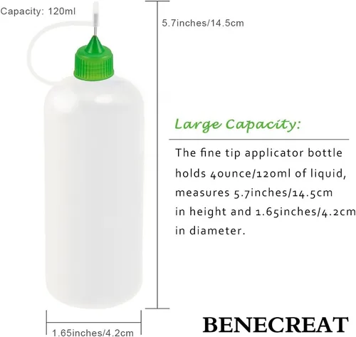 Vista 2 de BENECREAT - Juego de 12 botellas aplicadoras de punta de precisión multiusos de 4 onzas con cuentagotas y embudos de plástico, líquido de Halloween