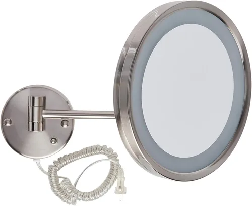 Vista 9 de JERDON HL1016CLD - Espejo de maquillaje con cableado para montaje en pared, 5X/1X, cromado, HL1016CLD 9.5" de diámetro, brazo de pared de 16