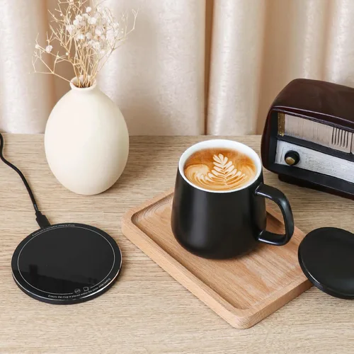Vista 3 de Juego de calentador de taza de café APEKX - Calentador de taza de café inteligente con temperatura constante estable de 131°F, carga inalámbrica