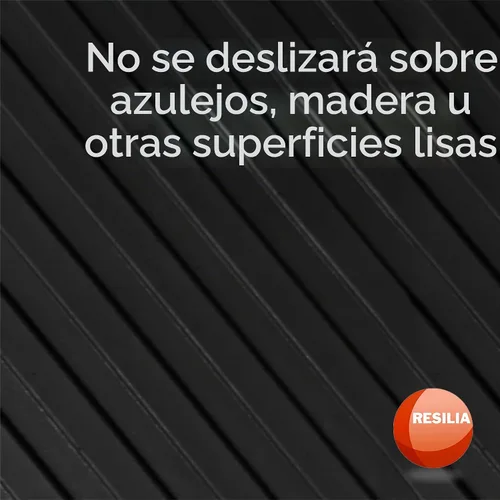 Vista 7 de RESILIA Tapete de piso de plástico negro - Vinilo impermeable con nervadura ancha en relieve, alfombrilla protectora resistente para suelos