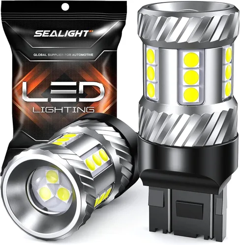Vista 8 de SEALIGHT Bombilla LED 7440 7443, 6000K blanco brillante 3000LM para 7441 992 T20 W21W 7444 bombillas LED de repuesto para luces de marcha atrás
