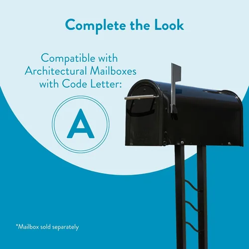 Vista 6 de Architectural Mailboxes Montroso - Poste para buzón de acero galvanizado, código de compatibilidad A, MON00BPEC, negro