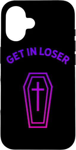 Vista 32 de Pastel Goth Aesthetic Black Gradient Coffin Get in Loser Emo Case for iPhone 17