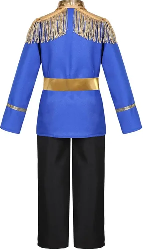 Vista 3 de Disfraz de príncipe para niños, disfraz de príncipe azul de Halloween para niños pequeños