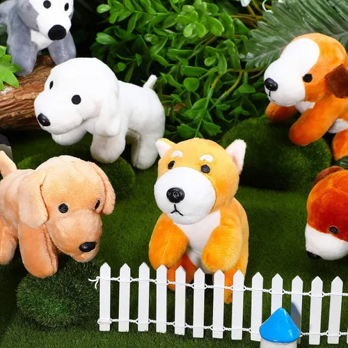 Vista 6 de Sumind 8 piezas de perros de Navidad de peluche, surtido a granel de lindos perritos de peluche de 5 pulgadas, pequeño animal para Navidad
