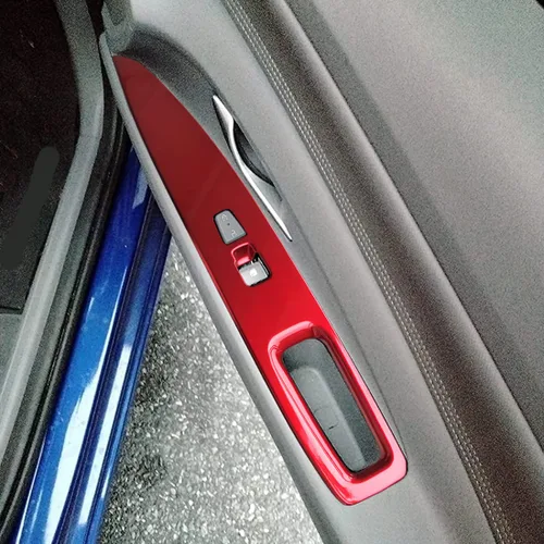 Vista 3 de ruihe 4 piezas de cubierta de panel de control de ventana de puerta de automóvil rojo ajuste para Hyundai Elantra N HEV 2021 2022 2023 2024 2025