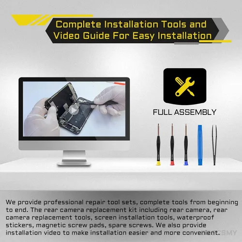 Vista 6 de Para iPhone 11 Reemplazo de cámara trasera OEM Modele 12MP Principal Lente Trasera Piezas con Lente Ultra Wide OIS HDR Fotos 4K Video Flex Cable Fix